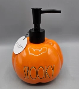 Rae Dunn Halloween SPOOKY Soap Lotion Dispenser Orange Pumpkin NWT - Picture 1 of 5