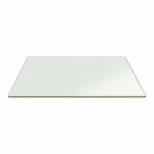 Glass Table Top Rectangle Beveled Polished Clear Tempered Glass Top Dining Table - Picture 1 of 59