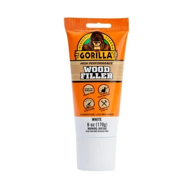 Gorilla Wood Filler 1 Pack White Durable Water Resistant Smooth Finish Repairs - Image 1 of 4
