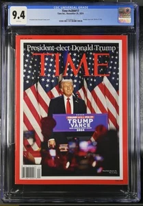 President Elect DONALD TRUMP TIME Magazine Nov 2024 GRADED CGC 9.4 - Picture 1 of 2