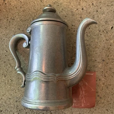 大号 Wilton Armetale Holloware Pewter 殖民风格茶或咖啡壶 10 1/2 英寸 — 第 1/4 张图片
