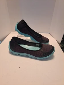Crocs Womens Size 7 Blue Fabric Ballet Flats Comfort Sports Quick Dry Slip On - Picture 1 of 7