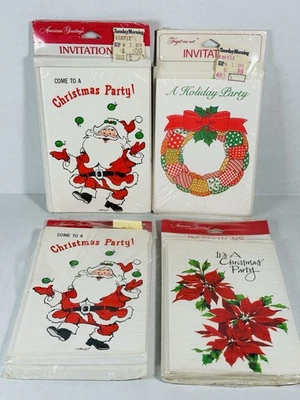 Lote de 32 cartões vintage American Greetings convite de festa de Natal  - Imagem 1 de 4
