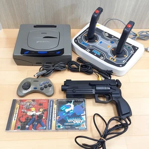 SEGA SATURN Console with Twin stick, Virtua Gun & 2 games *US TARIFF PAID G109 - Picture 1 of 19