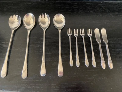 Vajilla de mesa de vacaciones 10 piezas PRIMER AMOR Rogers Bros cubiertos plateados Art Deco Foto 1 de 4