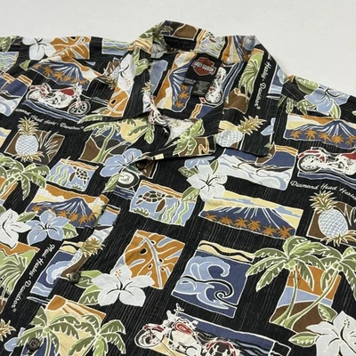 Camisa Harley-Davidson Vintage Hawaiana Moto Tropical Multicolor Para Hombre 3XL Foto 1 de 4