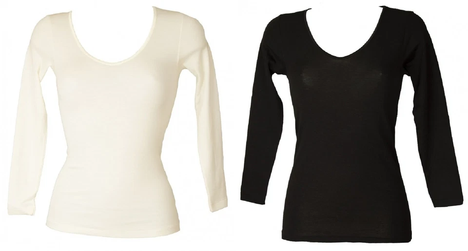 Camiciola donna RAGNO manica lunga lana seta articolo 024029 - Immagine 1 di 1