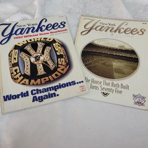 Lot 2 New York Yankees Yearbook 1998 1997 The House the Ruth Built Turns 75 - Picture 1 of 6