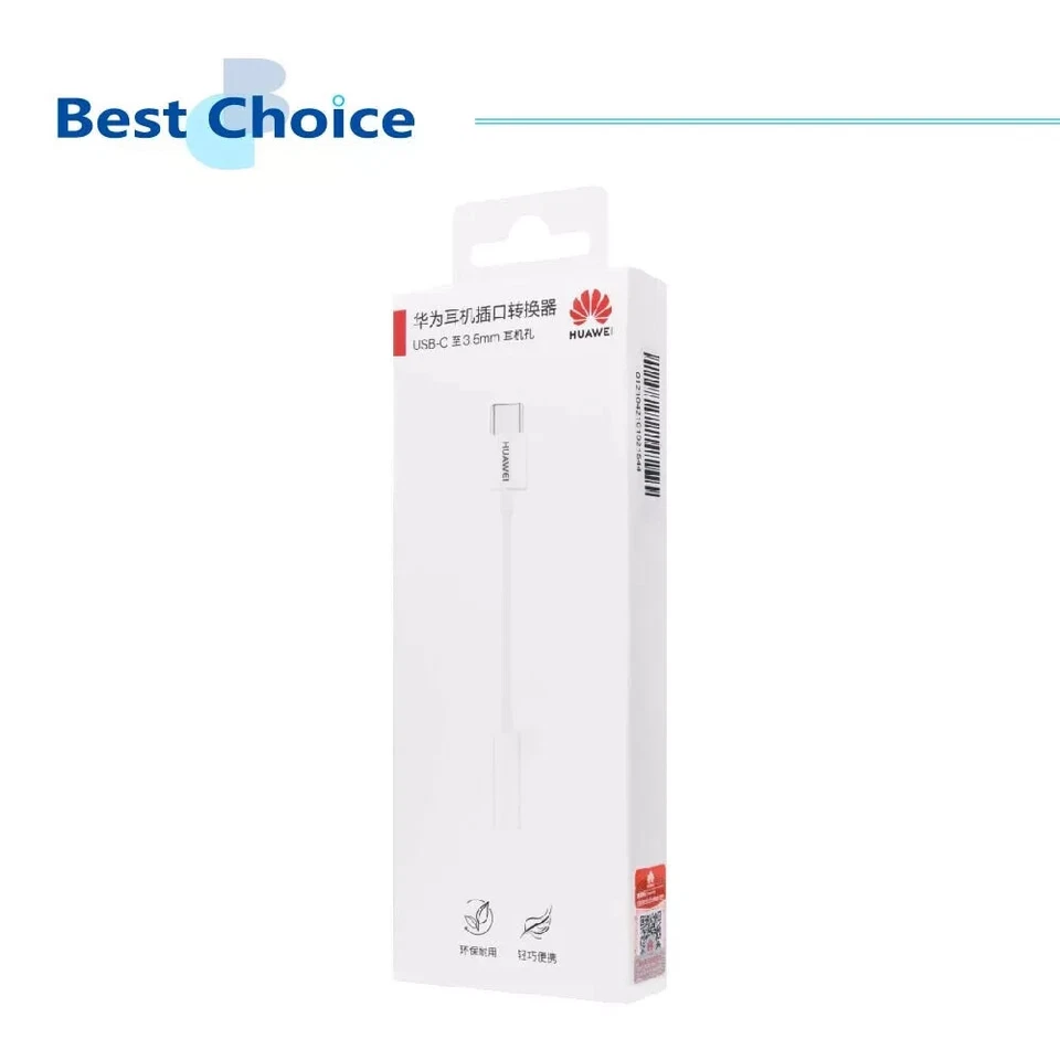 Original HUAWEI Official USB-C to 3.5mm Jack Audio Adapter (CM20) - White - Image 1 of 2