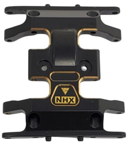 NHX RC Black Brass Center Gear Box Mount / Aluminum Skid Plate : SCX24 - Picture 1 of 4