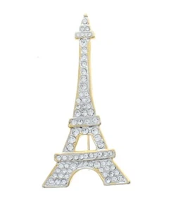 Broche broche de estrás todo iluminado de la Torre Eiffel de París - Imagen 1 de 2