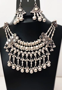 Vintage Kuchi Gypsy Necklace Jewelry Tribal BellyDance Fashion Festival Hot Sari - Picture 1 of 6