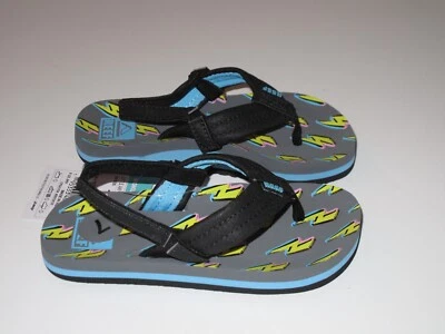 Sandalias Reef Infantil Niño Pequeño 7/8 Little Ahi Chanclas Niños Negro Azul Gris Foto 1 de 3