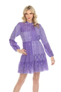 Johnny Was Sz M Lexan Dress + Slip ~ Boho ~ Floral Embroidery ~ Patchwork ~ $560 - Picture 1 of 5