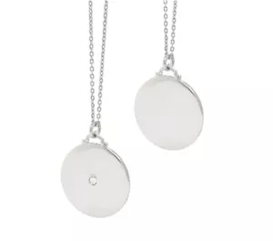 NEU MONICA RICH KOSANN STERLINGSILBER Runde Saphirscheibe Charm Halskette - Bild 1 von 1