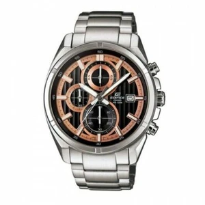 Casio EDIFICE 1/10 Second Chronograph Mineral Glass Black and Brown EFR-532D-1A5 - Picture 1 of 3