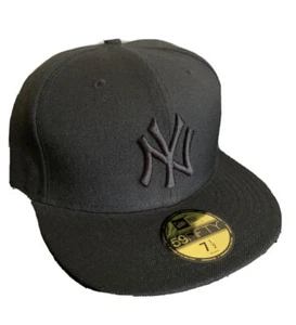 New Era New York Yankees Fitted Baseball Cap All Black - Bild 1 von 4