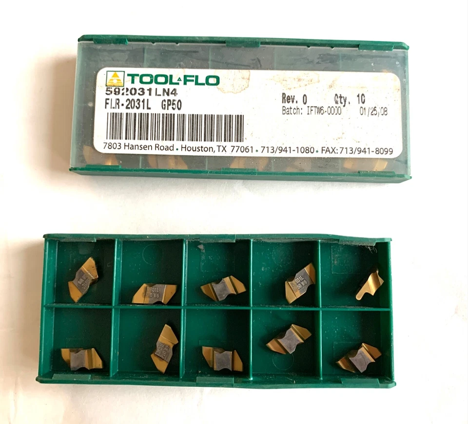 TOOL-FLO Carbide Inserts - FLR-2031L GP50 - Qty. 10 - NEW