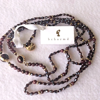 Nuevo BCHARMD Iridiscente Rosa Púrpura Ágata Piedras Naturales Delicado Collar Tira Foto 1 de 4