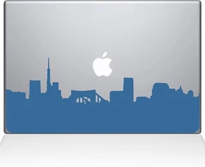 The Decal Guru Pittsburg City Skyline Decal Vinyl Sticker, Silver, 12" Macbook - Picture 1 of 1