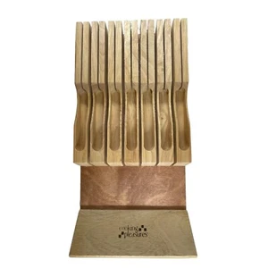 In Drawer Knife Block Bamboo 13 Slot Organizer Holder Storage Cooking Pleasures - Picture 1 of 6