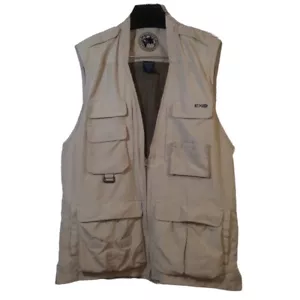 ExOfficio Vented Vest Mens M Khaki MultiPocket Utility Cargo Photography Fishing - Picture 1 of 8