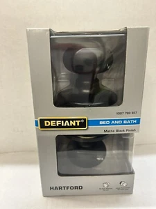 Defiant Hartford Bed and Bath Door Knob Matte Black Finish 1007 789 937 NEW - Picture 1 of 2