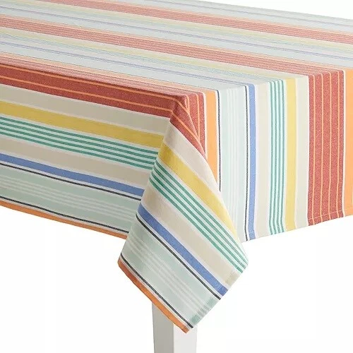 Food Network Taste of Summer Multi Striped Fabric Tablecloth 52 x 70 Oblong - Image 1 of 1