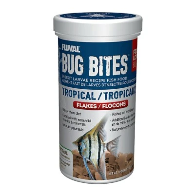Fluval Bug Bites Tropical Flakes - 90 GM Fish food (3.17 OZ)   # A7332 - Image 1 of 2