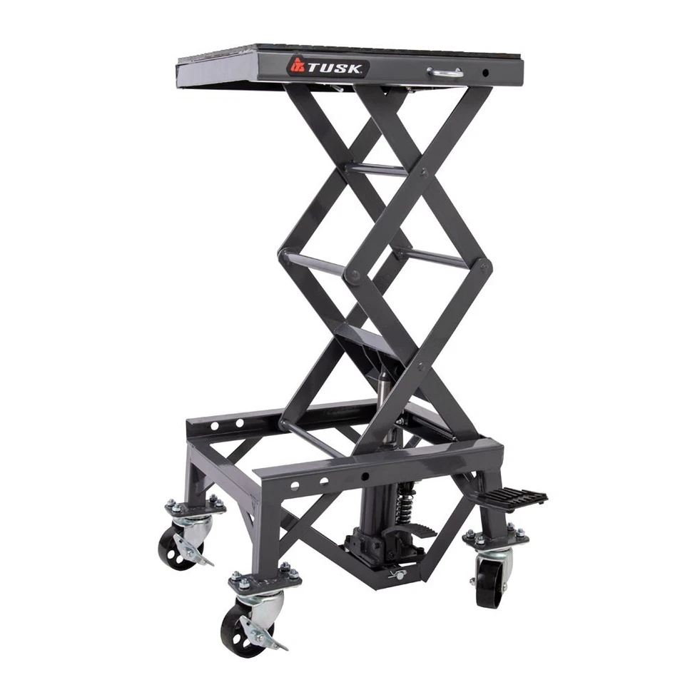 Tusk Scissor Lift Stand Adjustable, Supports 300 lb, Dirt Bike, ATV & UTV Foto 1 de 4