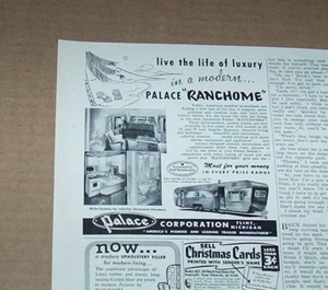1953 print ad - Palace mobile home trailers Flint Michigan vintage advertising - Picture 1 of 1