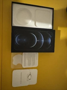 iPhone 12 Pro Pacific Blue 128GB EMPTY BOX ONLY + SIM removal Tool & Sticker - Photo 1 sur 4