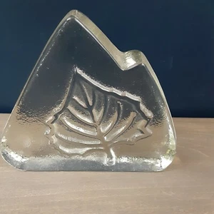 Vintage Glass Leaf Paperweight Minimalist, Modern, Simple - Picture 1 of 5