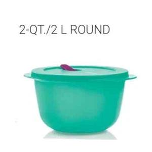 Tupperware CrystalWave Plus 2L / 8½ Cup Round Container Vented Seal Green New - Picture 1 of 1