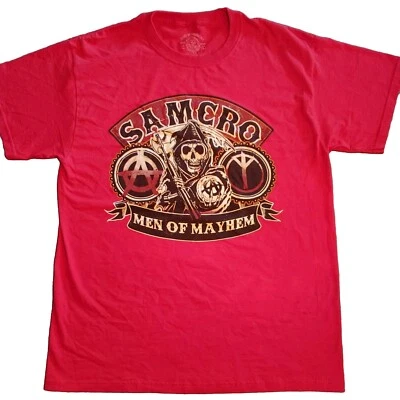 Sons Of Anarchy - SAMCRO Reaper Men Of Mayhem - RED T shirt, Lrg - Image 1 of 2