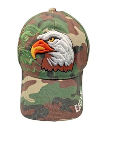Embroidered Eagles Baseball Cap Hat Camo Strapback - Picture 1 of 5