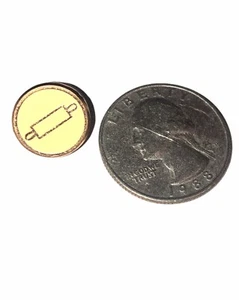 LIMITED EDITION Baking Rolling Pin Yellow Circle Metal Flair Pin - Picture 1 of 1