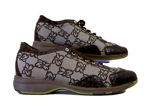 TOSCA BLU Woman Shoes Sneackers Leather Monogram Canvas Grey/Brown size eu39uk6