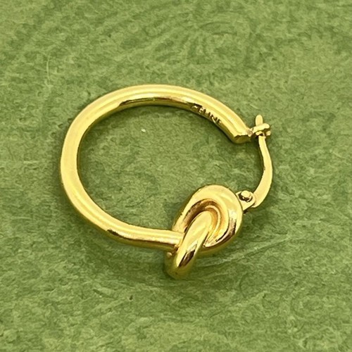 Celine Donna Gioielli Nodo Cerchio Piccolo Oro Un Orecchio 045894 Edizione Limitata VHTF Ra