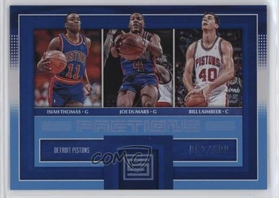 2017 Panini Status Factions Blue /199 Isiah Thomas Joe Dumars Bill Laimbeer HOF - Image 1 of 2