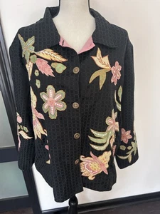 Chaqueta bordada floral Dressbarn Barn talla 2X - Imagen 1 de 15