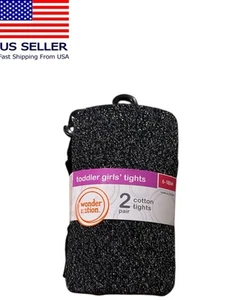 Medias Wonder Nation Infantil Niñas Negras 2 Pares Talla 6-18 Meses Nuevas - Imagen 1 de 2