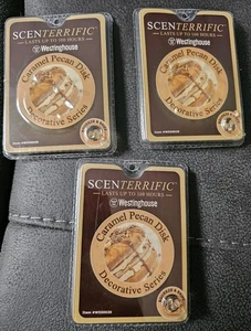 Scenterrific Carmel Pecan Disk 3 Packs Decorative Series up to 100 Hours Westing - Picture 1 of 3