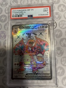 Pokemon SV Escarlata Violeta Obsidiana Llamas Ultra Raro Charizard ex 215/197 PSA 9 - Imagen 1 de 2