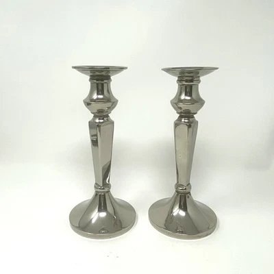"Par de candelabros de plata Pottery Barn para conos 8""" Foto 1 de 4