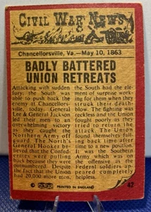 1964 A&BC Civil War News Gum Card #42 Badly Battered Union Retreats - Picture 1 of 2