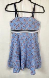 Lilly Pulitzer nautical anchor dress blue girls Kids size 14 Coastal Sea Summer - Picture 1 of 16