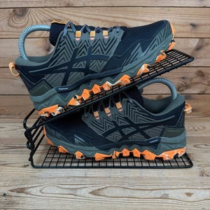 Asics Turnschuhe Damen Größe UK 4,5 Gel FujiTrabuco 8 schwarz grün Trail Wanderschuhe - Bild 1 von 13