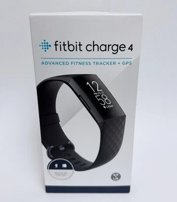 Fitbit Charge 4 BLACK Fitness Activity Tracker Heart Rate Fitness Wristband New - Image 1 of 4