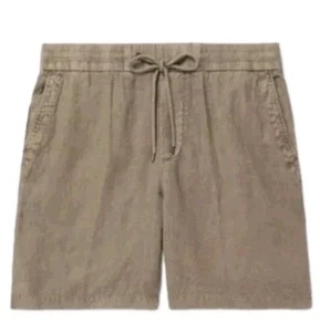 Standard James Perse Size 3 Straight-Leg Garment-Dyed Linen Drawstring Shorts #F - Picture 1 of 15